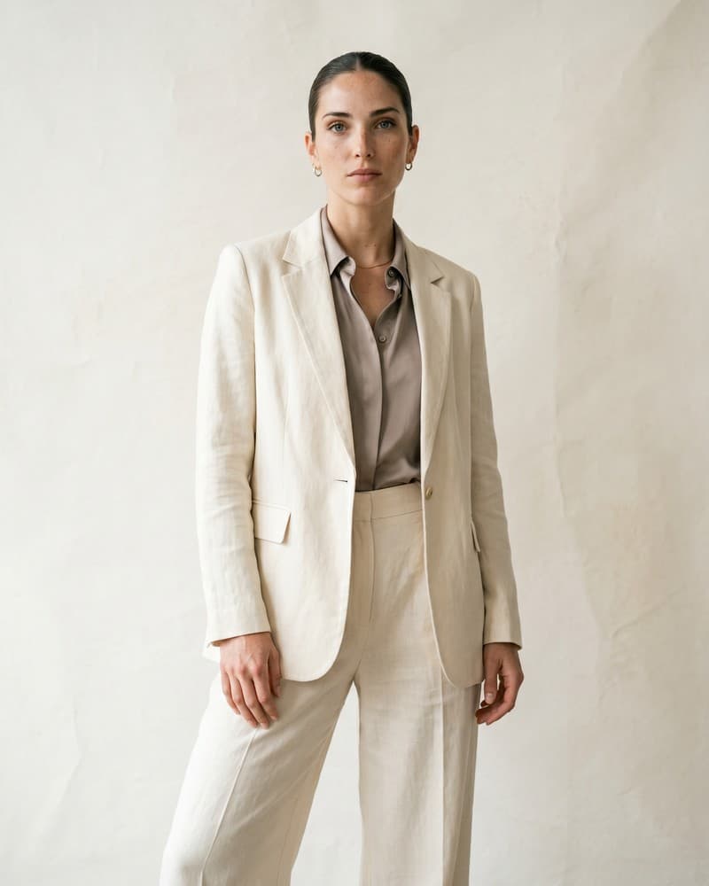 Modelo vestida con un outfit completo
